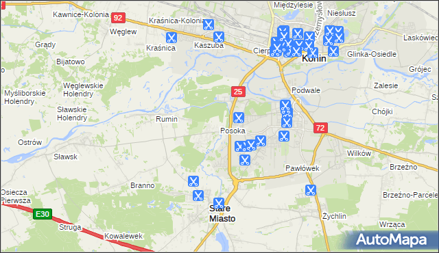 mapa Posoka gmina Stare Miasto, Posoka gmina Stare Miasto na mapie Targeo