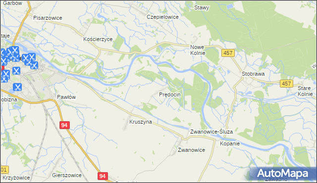 mapa Prędocin gmina Skarbimierz, Prędocin gmina Skarbimierz na mapie Targeo
