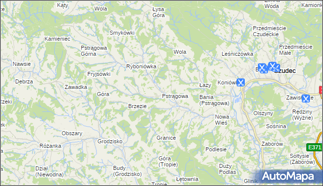 mapa Pstrągowa, Pstrągowa na mapie Targeo