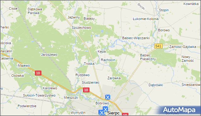 mapa Rachocin, Rachocin na mapie Targeo