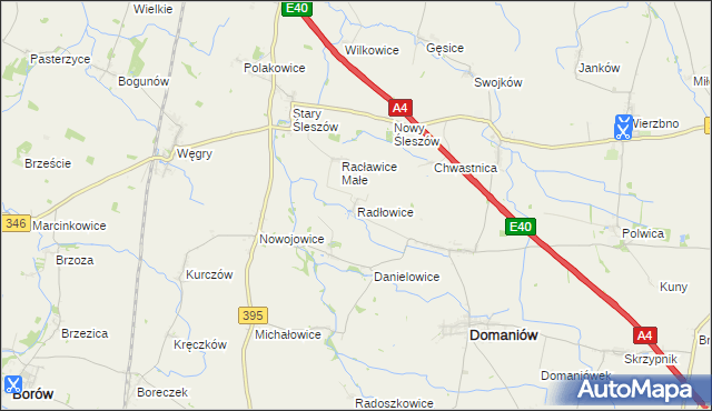 mapa Radłowice, Radłowice na mapie Targeo