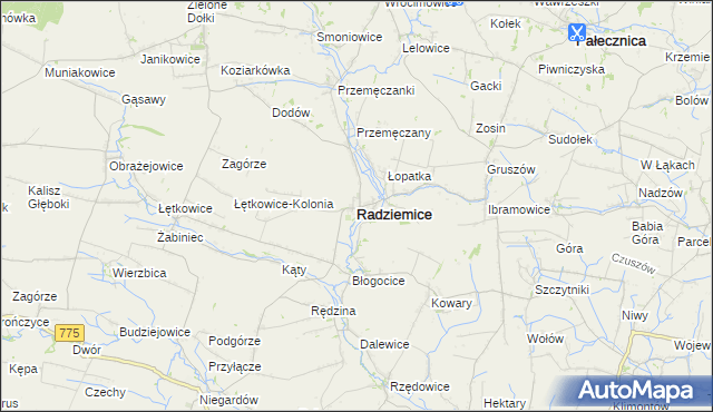 mapa Radziemice, Radziemice na mapie Targeo