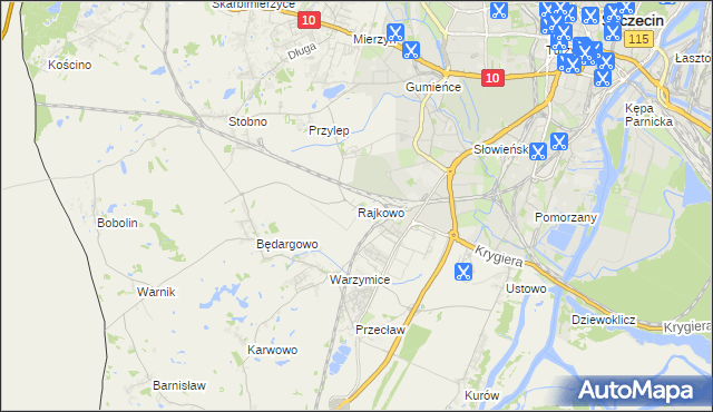 mapa Rajkowo, Rajkowo na mapie Targeo