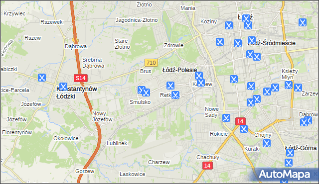 mapa Retkinia, Retkinia na mapie Targeo
