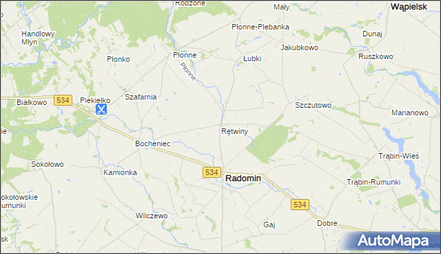 mapa Rętwiny, Rętwiny na mapie Targeo