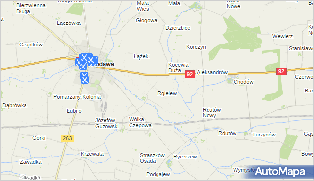 mapa Rgielew, Rgielew na mapie Targeo