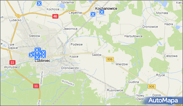 mapa Sadów, Sadów na mapie Targeo