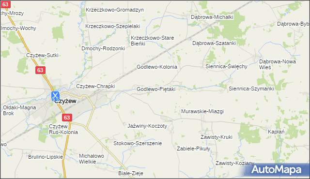 mapa Siennica-Klawy, Siennica-Klawy na mapie Targeo