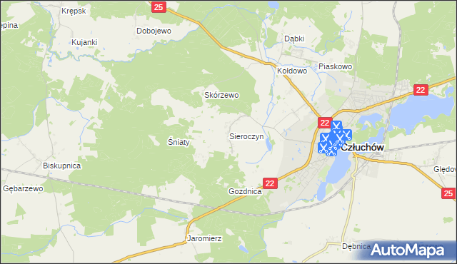 mapa Sieroczyn, Sieroczyn na mapie Targeo