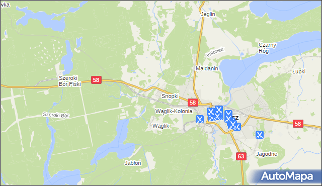 mapa Snopki, Snopki na mapie Targeo