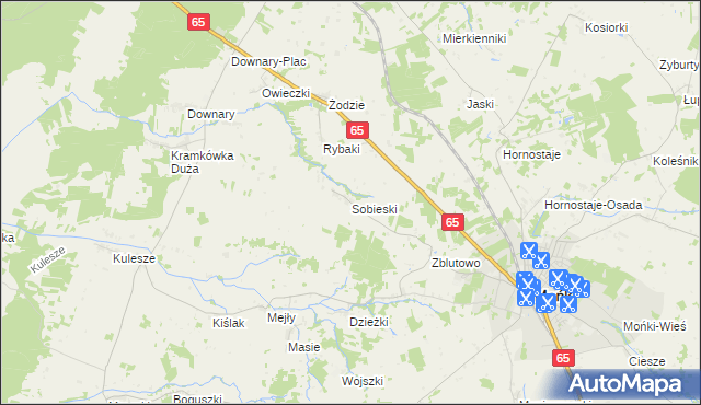 mapa Sobieski gmina Mońki, Sobieski gmina Mońki na mapie Targeo
