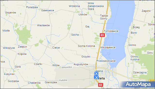 mapa Socha-Kolonia, Socha-Kolonia na mapie Targeo