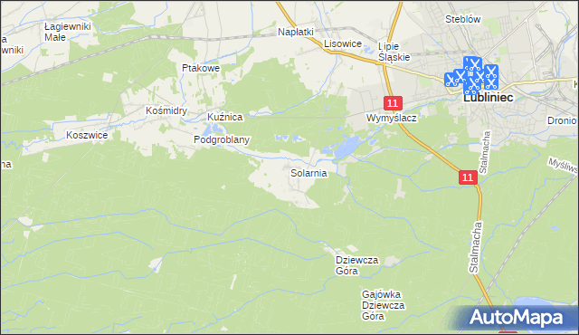 mapa Solarnia gmina Pawonków, Solarnia gmina Pawonków na mapie Targeo