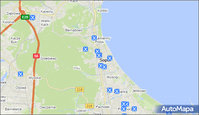 mapa Sopotu, Sopot na mapie Targeo