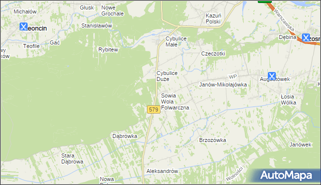 mapa Sowia Wola Folwarczna, Sowia Wola Folwarczna na mapie Targeo