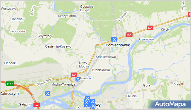 mapa Stanisławowo gmina Pomiechówek, Stanisławowo gmina Pomiechówek na mapie Targeo