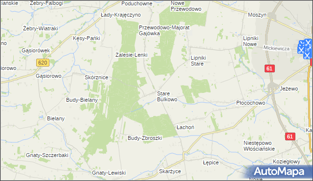 mapa Stare Bulkowo, Stare Bulkowo na mapie Targeo