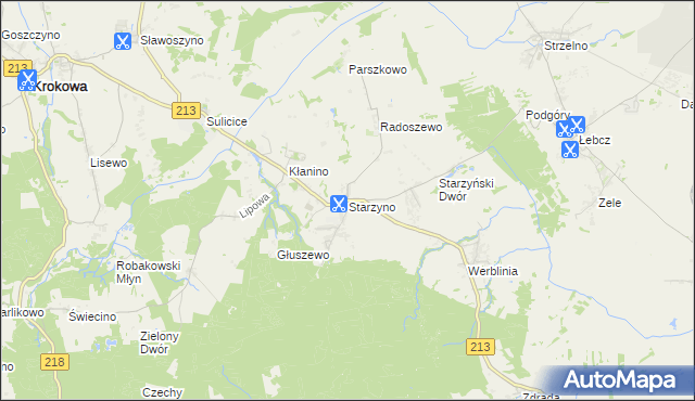 mapa Starzyno gmina Puck, Starzyno gmina Puck na mapie Targeo