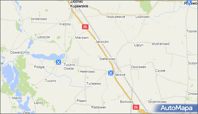 mapa Stefanowo gmina Inowrocław, Stefanowo gmina Inowrocław na mapie Targeo