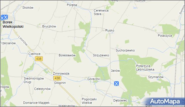 mapa Strzyżewko, Strzyżewko na mapie Targeo