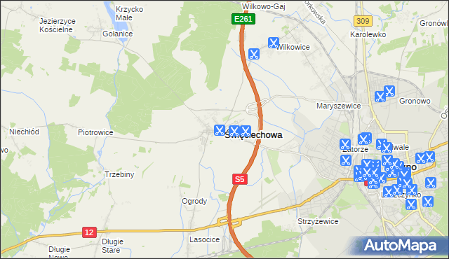 mapa Święciechowa, Święciechowa na mapie Targeo