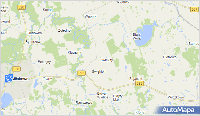 mapa Świękity, Świękity na mapie Targeo