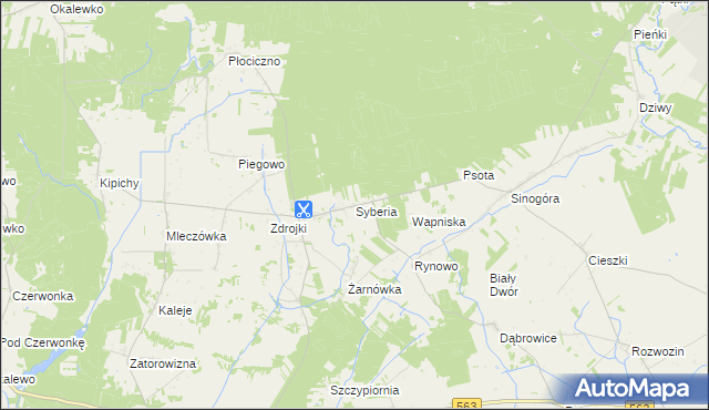 mapa Syberia gmina Lubowidz, Syberia gmina Lubowidz na mapie Targeo