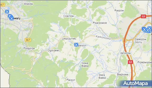 mapa Szarocin, Szarocin na mapie Targeo