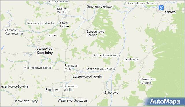 mapa Szczepkowo-Iwany, Szczepkowo-Iwany na mapie Targeo