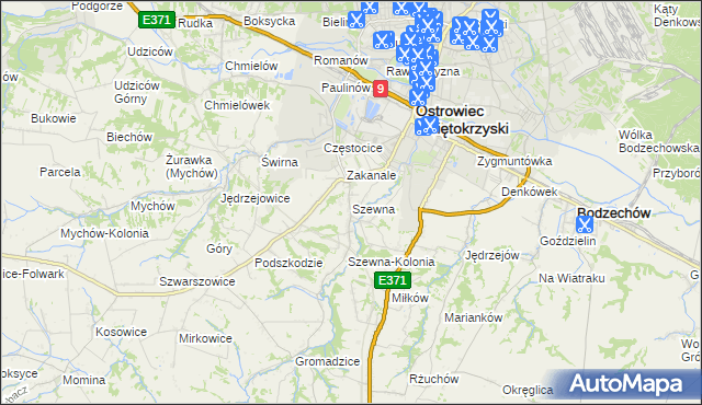 mapa Szewna, Szewna na mapie Targeo