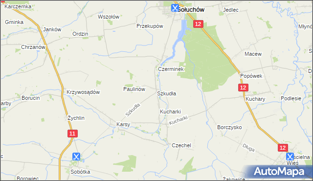 mapa Szkudła, Szkudła na mapie Targeo