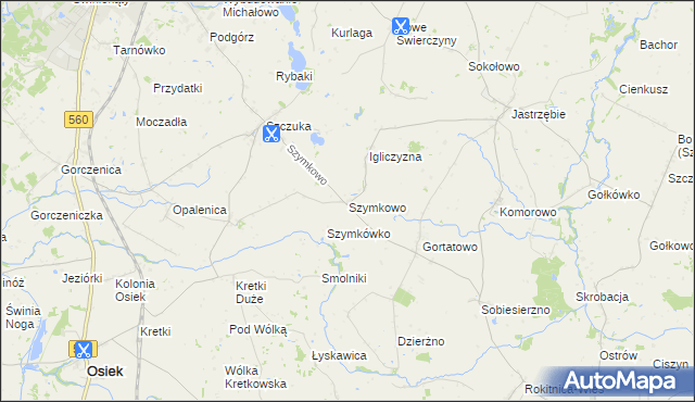 mapa Szymkowo, Szymkowo na mapie Targeo