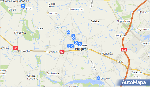 mapa Tarnowo Podgórne, Tarnowo Podgórne na mapie Targeo