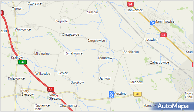 mapa Teodorów gmina Domaniów, Teodorów gmina Domaniów na mapie Targeo