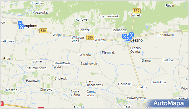 mapa Towarzystwo Czarnów, Towarzystwo Czarnów na mapie Targeo