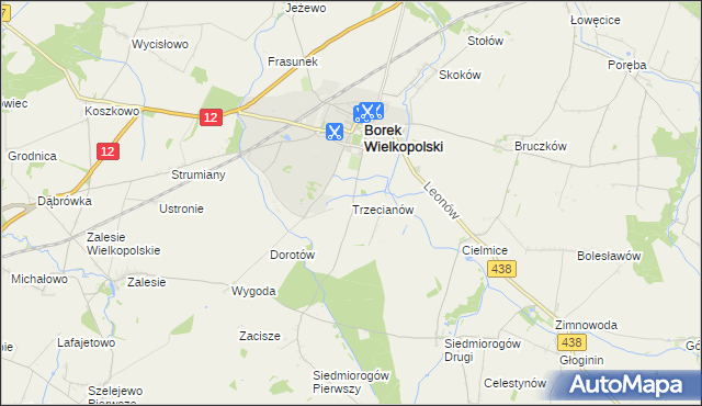 mapa Trzecianów, Trzecianów na mapie Targeo