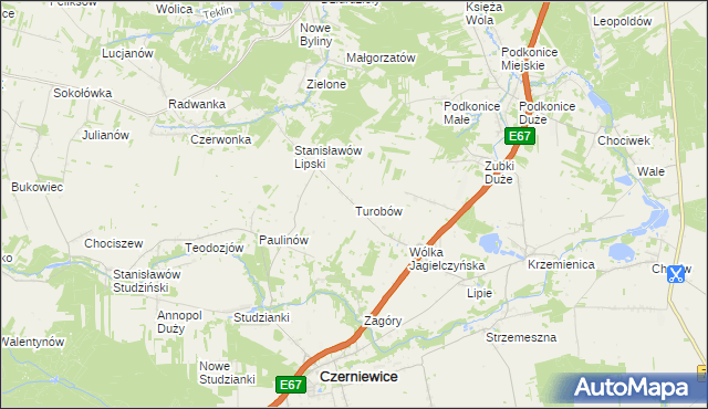 mapa Turobów, Turobów na mapie Targeo