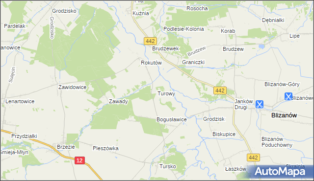 mapa Turowy, Turowy na mapie Targeo