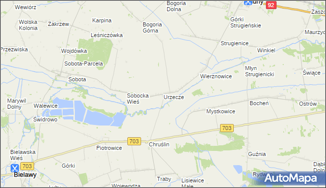 mapa Urzecze gmina Zduny, Urzecze gmina Zduny na mapie Targeo