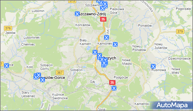 mapa Wałbrzycha, Wałbrzych na mapie Targeo