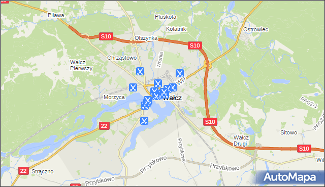 mapa Wałcz, Wałcz na mapie Targeo