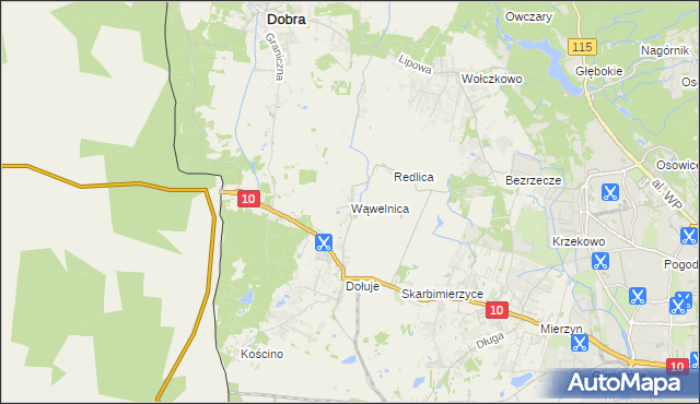 mapa Wąwelnica, Wąwelnica na mapie Targeo