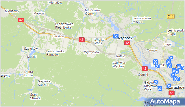 mapa Węglów, Węglów na mapie Targeo