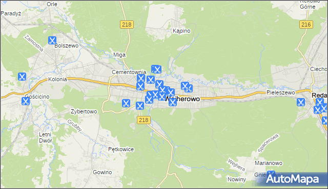 mapa Wejherowo, Wejherowo na mapie Targeo