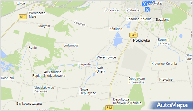 mapa Weremowice, Weremowice na mapie Targeo
