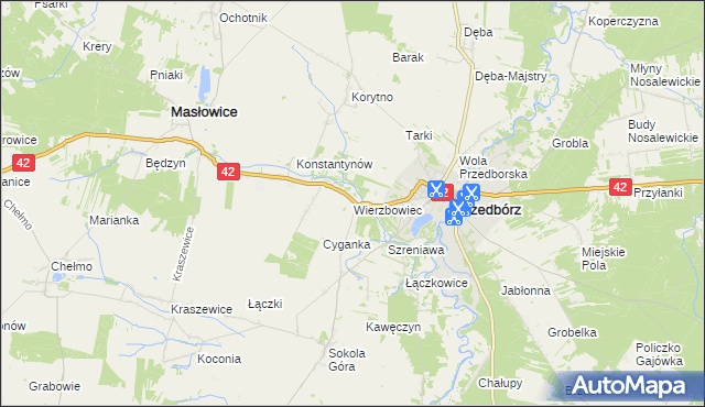mapa Wierzbowiec, Wierzbowiec na mapie Targeo