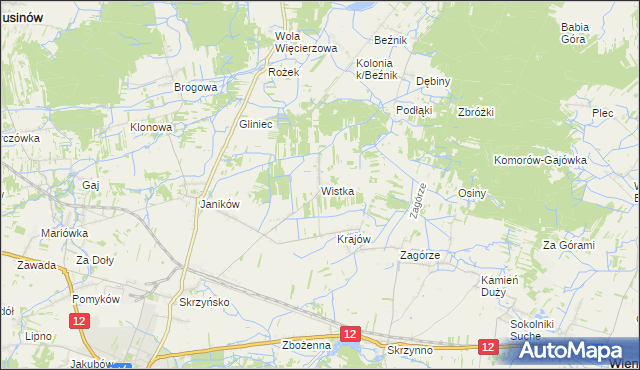 mapa Wistka gmina Przysucha, Wistka gmina Przysucha na mapie Targeo
