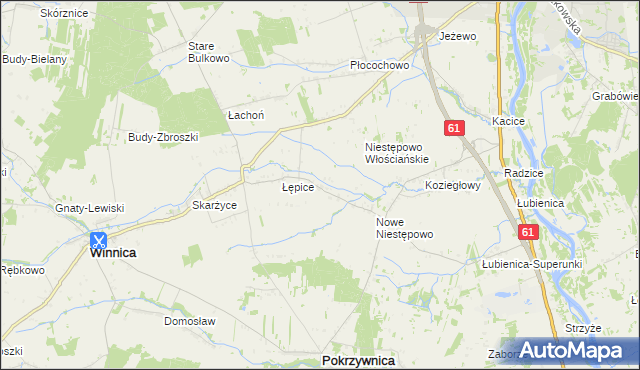 mapa Witki gmina Pokrzywnica, Witki gmina Pokrzywnica na mapie Targeo