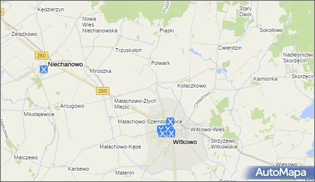 mapa Witkówko, Witkówko na mapie Targeo