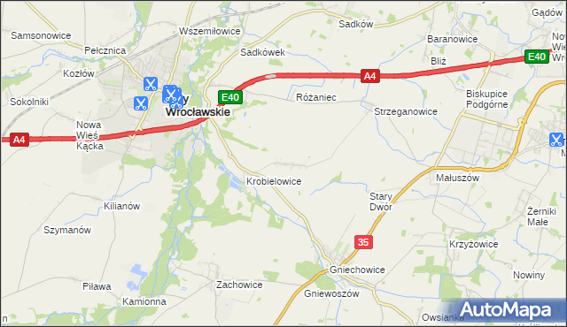 mapa Wojtkowice, Wojtkowice na mapie Targeo